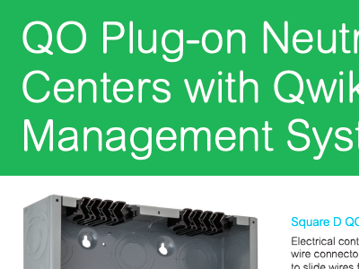 QO Plug-on Neutral Load Centers with Qwik-Grip - Handout
